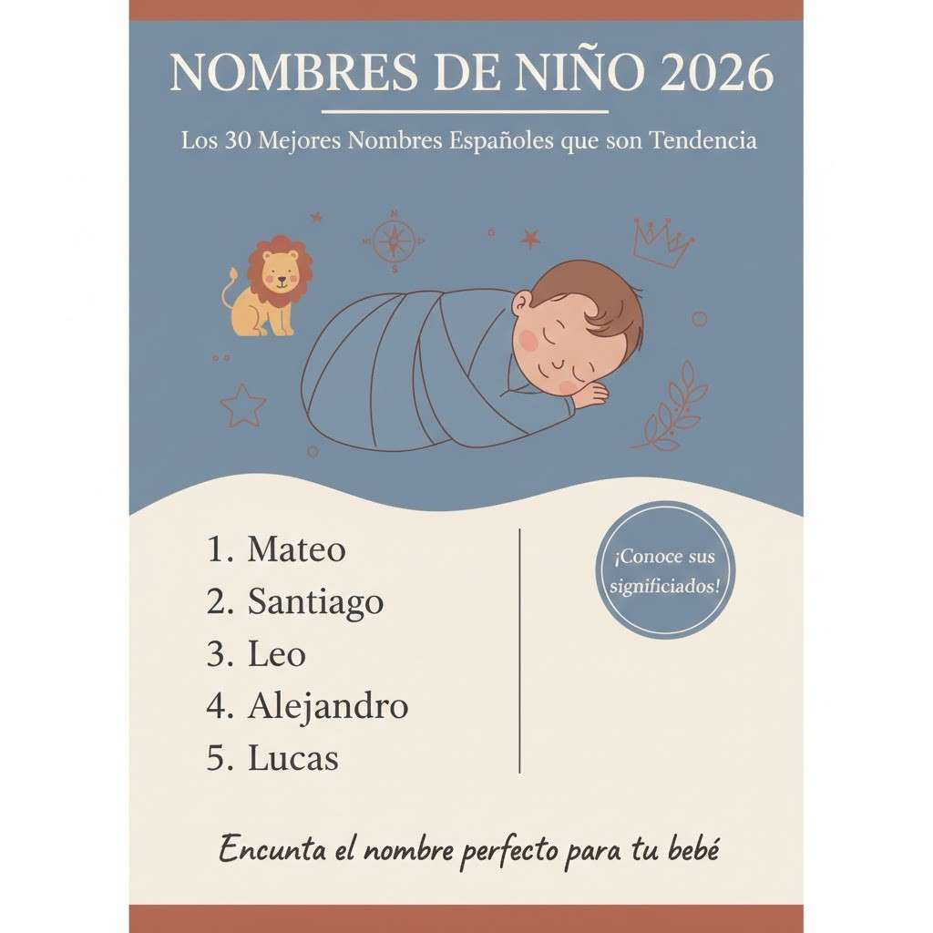 Los 30 Mejores Nombres Españoles para Niños que son Tendencia en 2026