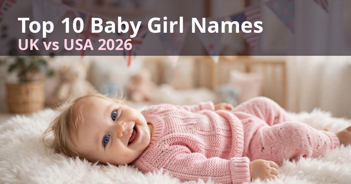 Top 10 Baby Girl Names in the UK vs USA (2026 Official Lists)